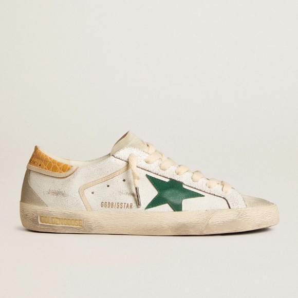 GOLDEN GOOSE - Men's Super Star Classic White/Ice/Green/Yellow - MSRP $595.00 - Picture 1 of 4